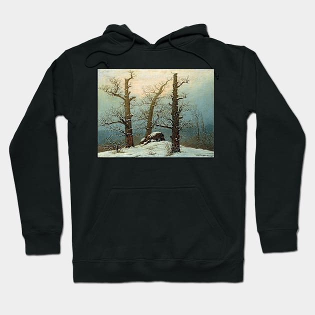 Caspar David Friedrich Cairn in Snow Hoodie by pdpress